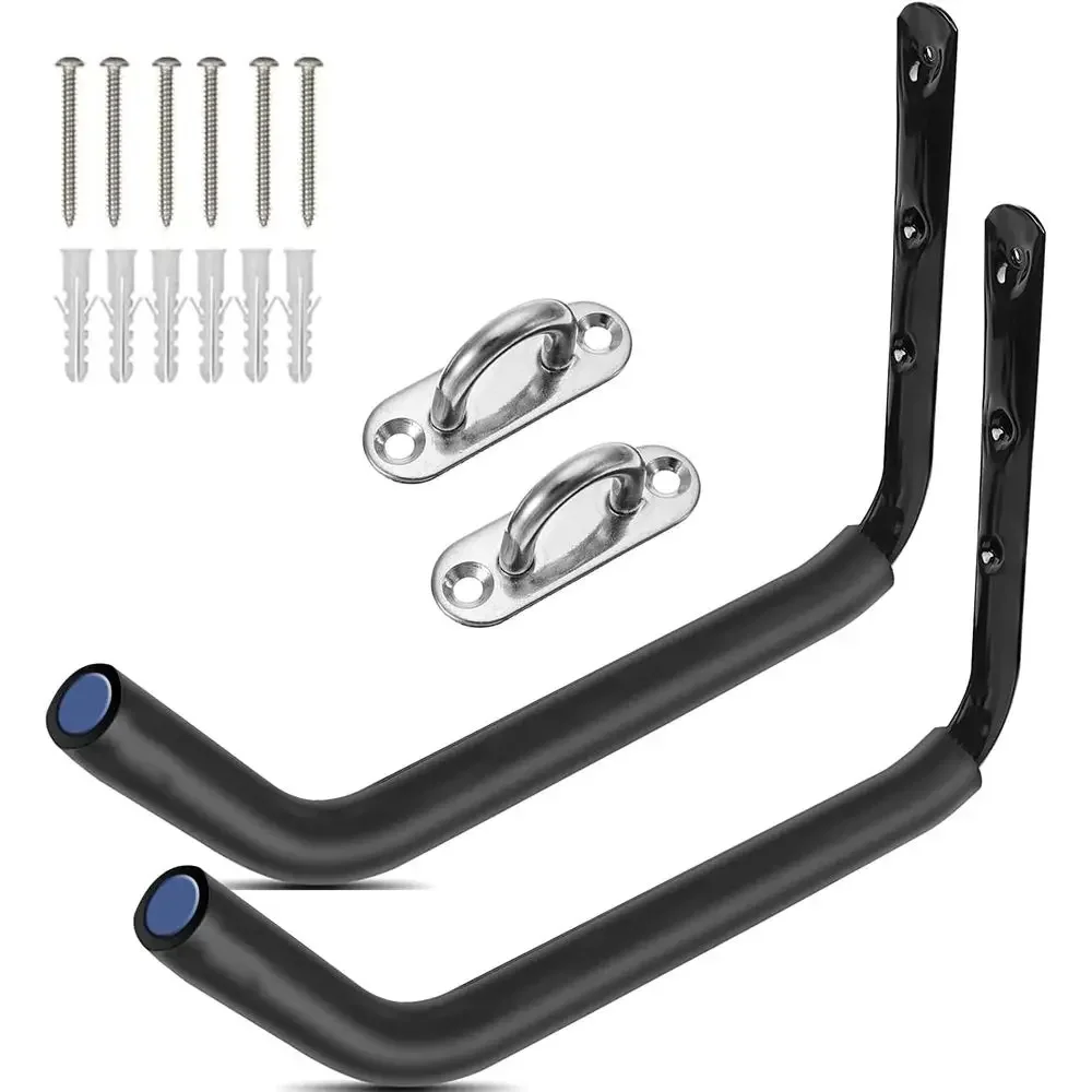 3-Hole Storage Rack, Wall-Mounted Hooks for Surfboards, Canoes, Ladders, Bikes, Folding Chairs, Hoses, and Tools