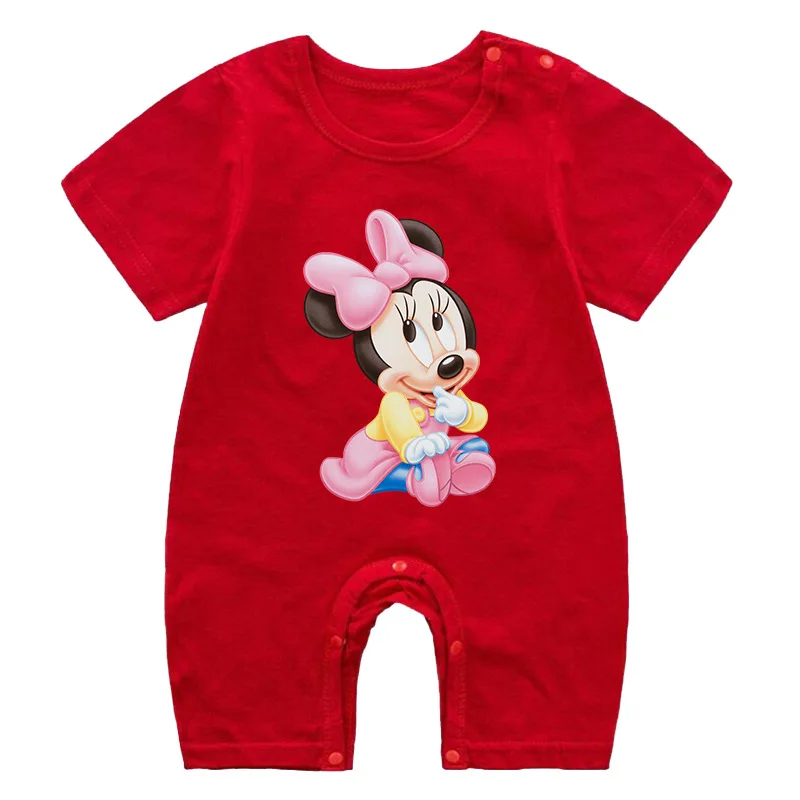 

Summer Baby Rompers Cartoon Minnie Mouse Print Newborn Baby Girls Clothes Jumpsuit Roupas Bebes Infant Toddler Pajamas Outfit