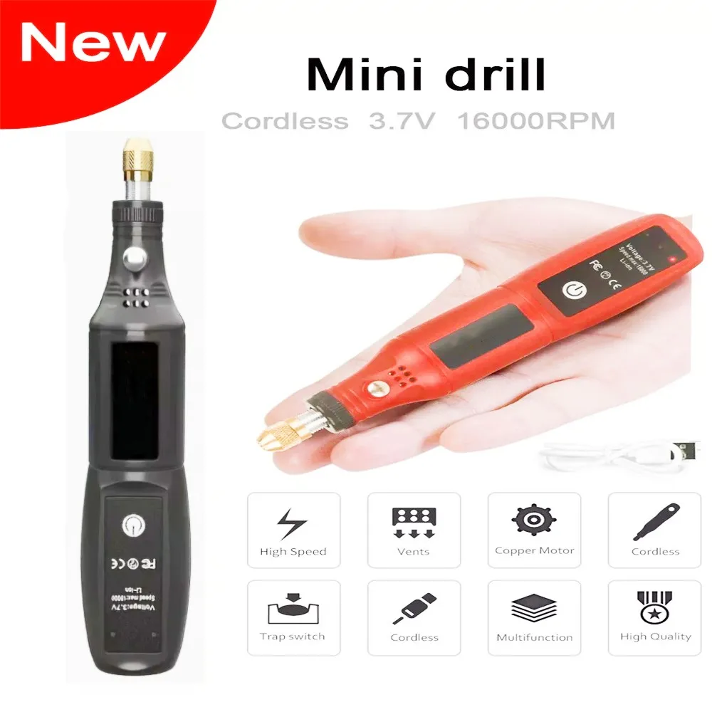 USB Cordless Rotary Tool Kit Woodworking Engraving Pen Grinding Polishing DIY For Jewelry Metal Glass Mini Wireless Drill