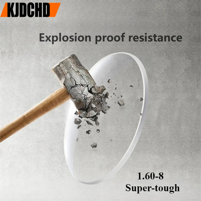 

KJDCHD 1.60-8 HD Поликарбонатная противоскользящая сверхпрочная антибликовая прозрачная линза с защитой от царапин, блокирующая синий свет