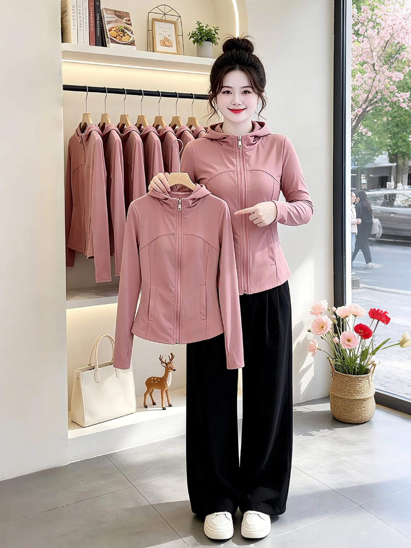 

Summer Outdoor Cycling Women's Long Sleeve Loose Thin Breathable Top Fashionable Sun Protection Outerwear Stylish Commute Style