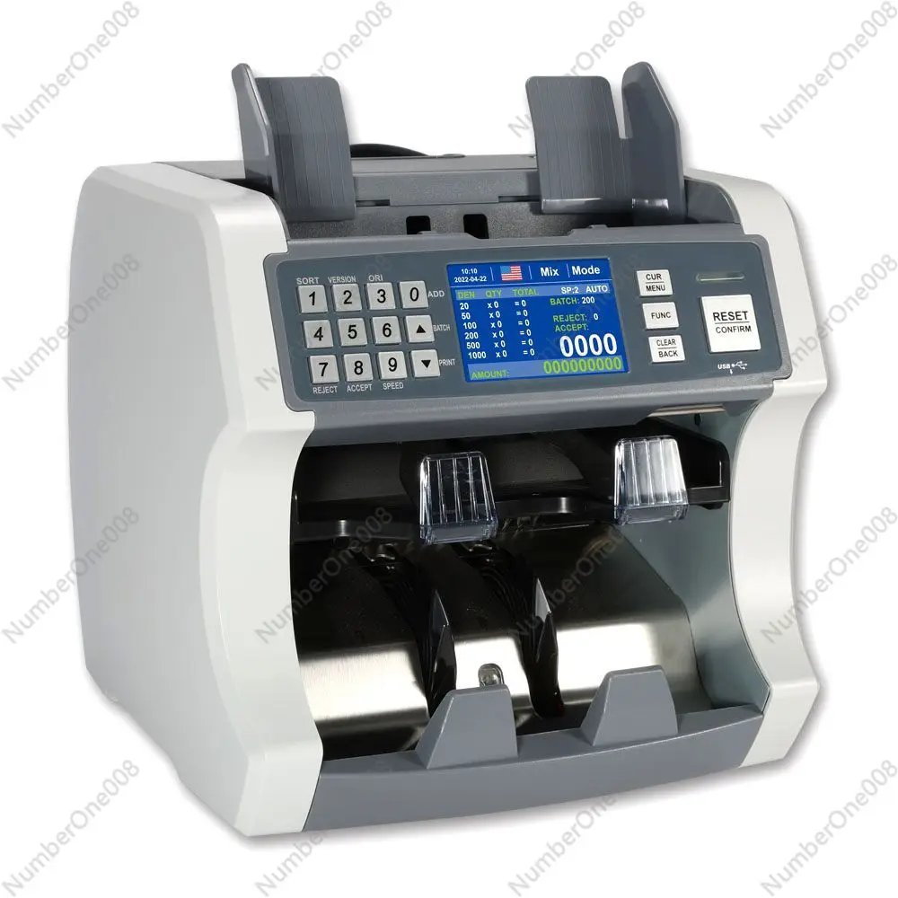 

HL-S200 two/2 pockets mixed value denomination CIS Bill Banknote cash money note currency value counter sorter counting machine