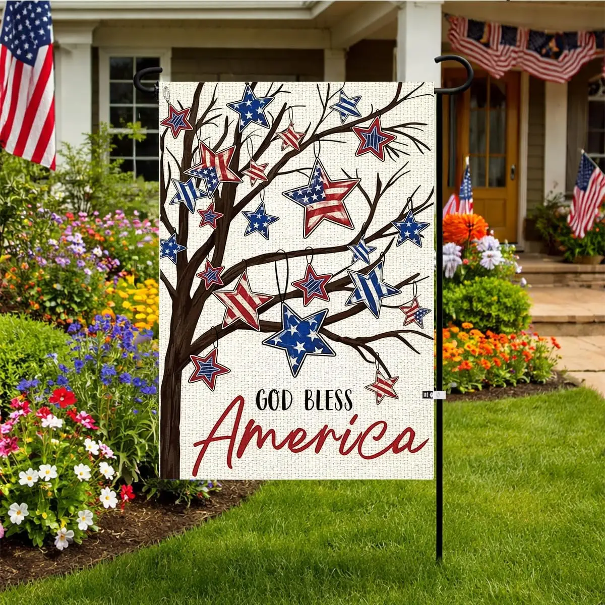 Patriotic 4th of July Garden Flag 12x18 Inch American Yard Decor 6 yyi