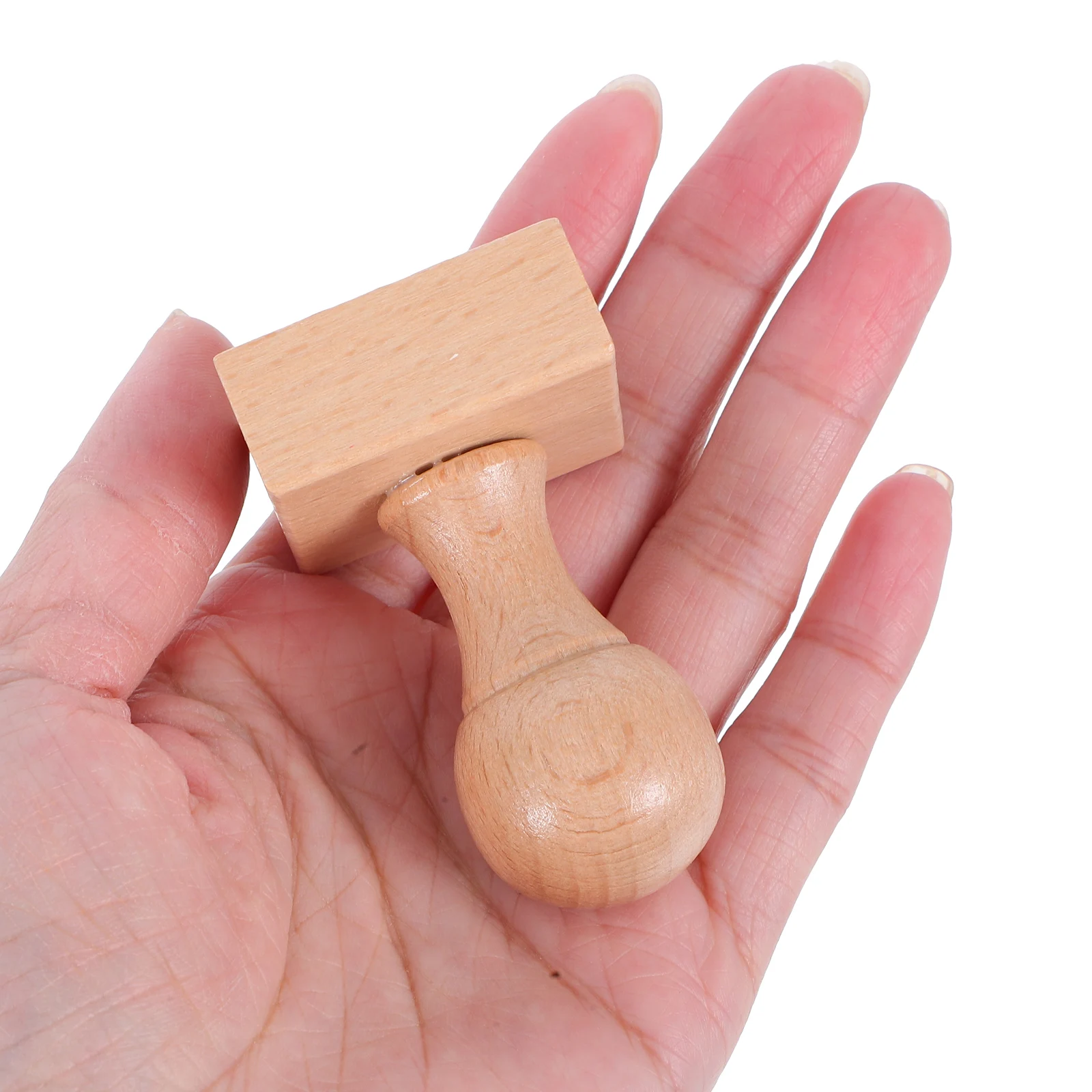 

2 Pcs Children Beech Wood Stamp DIY Crafting Tools Creative Scrapbook Rubber Blank Carving Handle Making Kit Wooden Knob