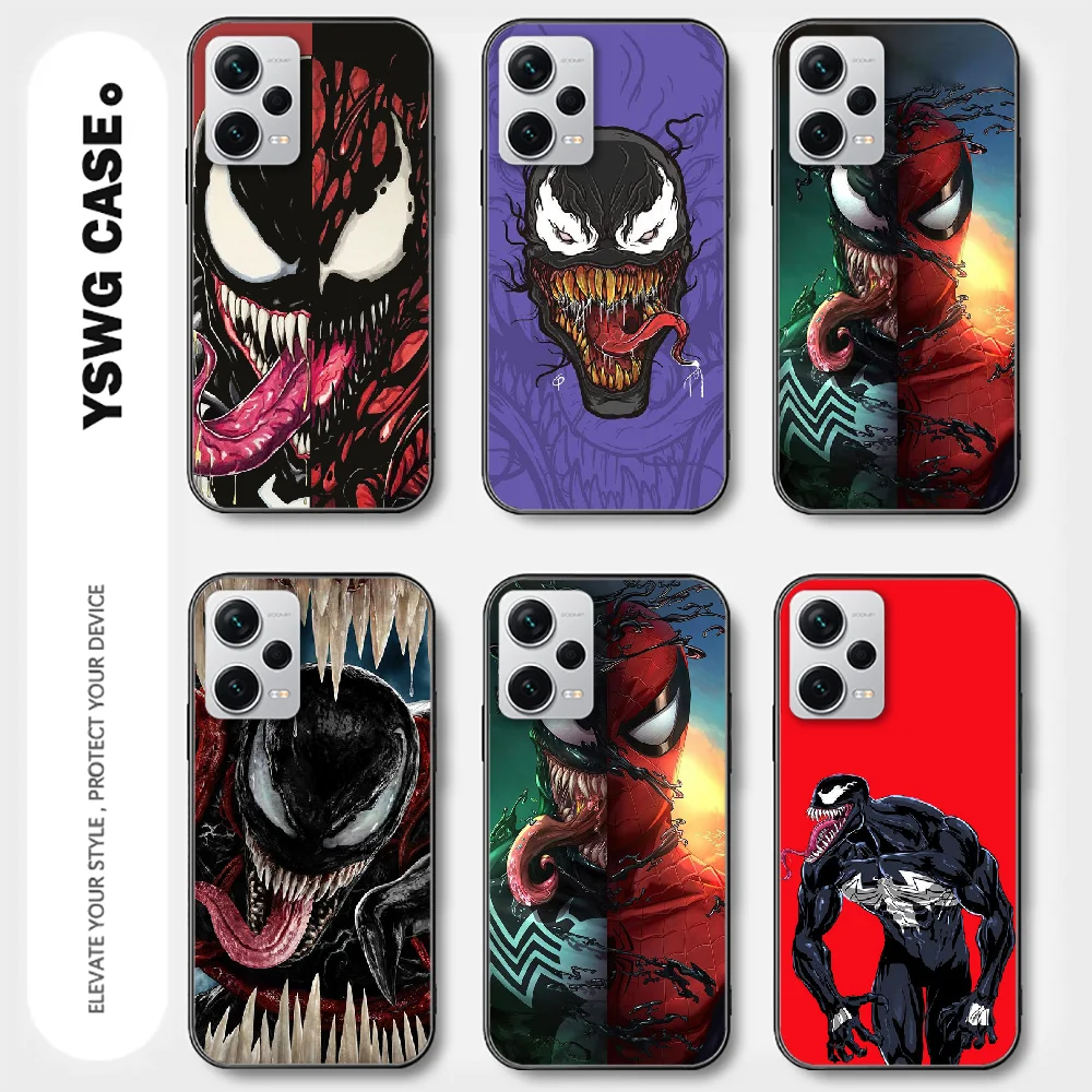 Venom Eddie For Xiaomi Redmi Note 8 9 10 11 12 13 C Pro Plus K70 Phone Case Cover Black