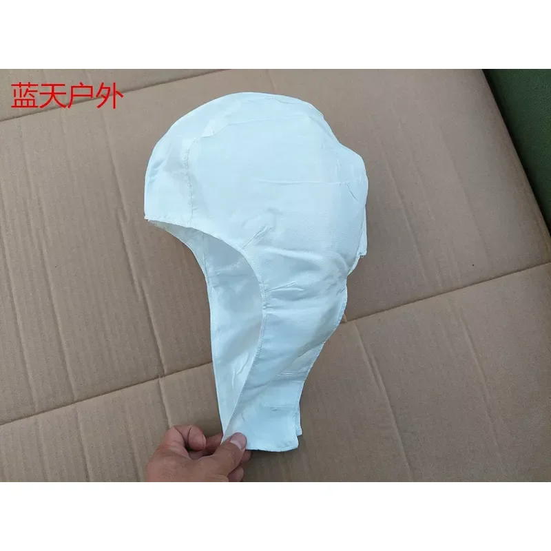 Pilot Silk Headgear Flying Leather Cap Dustproof Oil Proof Gray White Lined Hat Vintage Aviation Gear for Men Cosplay