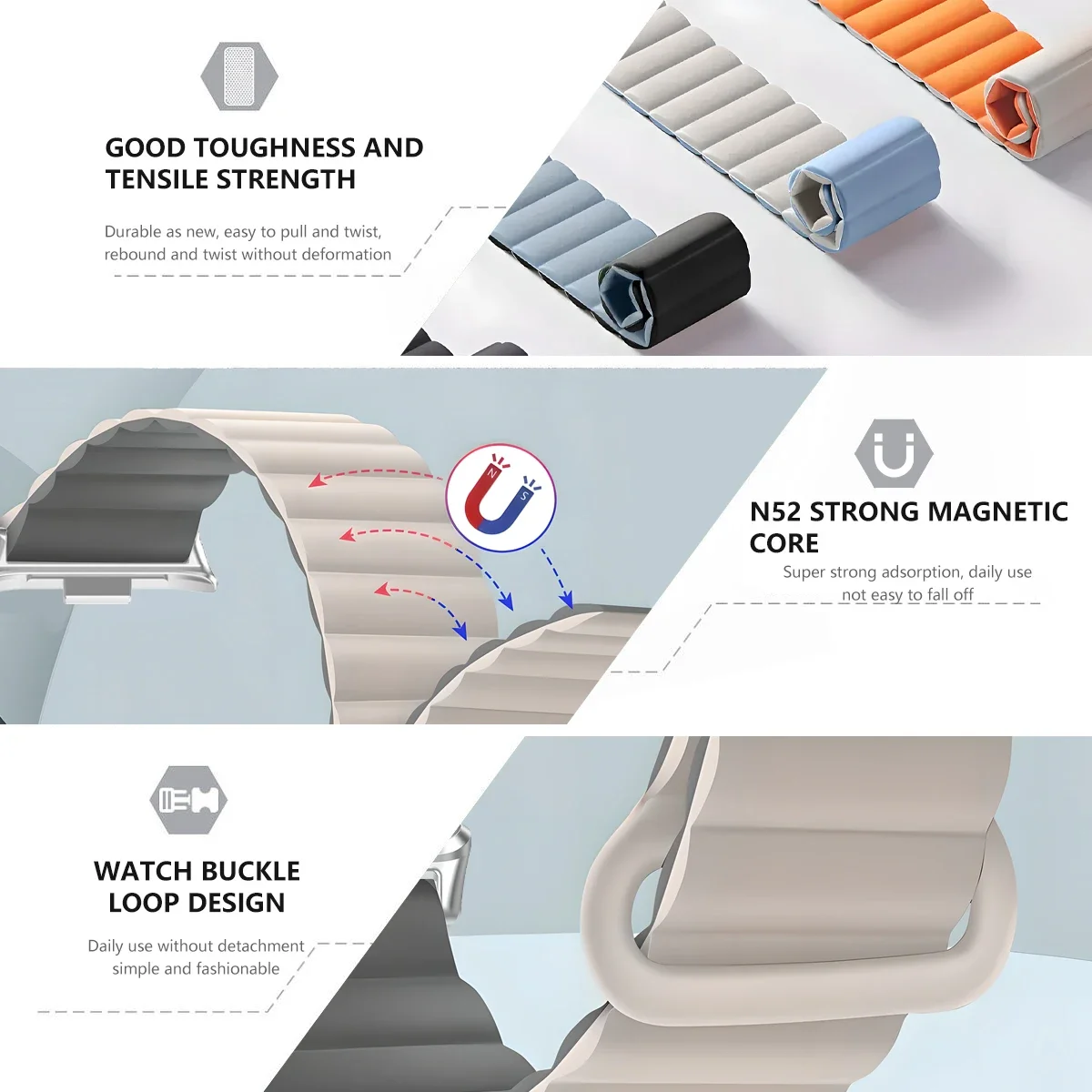 Magnetic Watchbands for Redmi watch 4 5 strap WristBand sport Bracelet Silicone Loop for xiaomi mi band 8 pro 9 pro Accessories image 4