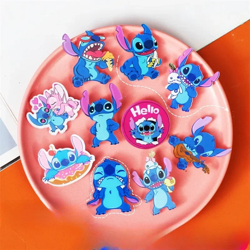 Disney Lilo & Stitch Brooch Decoration Anime Action Figure Cute Toys Q Figural Brooch Clothing Decoration Children Birthday Gift