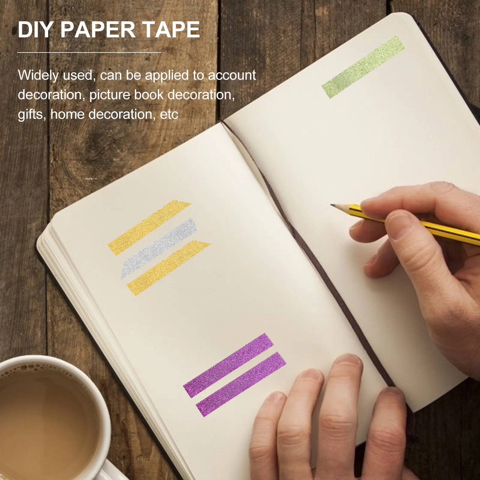 

12 рулонов декоративной клейкой ленты васи с радужным глиттером, безопасная бумажная лента для DIY-проектов, дневников, упаковки подарков, скрапбукинга, фотоальбомов