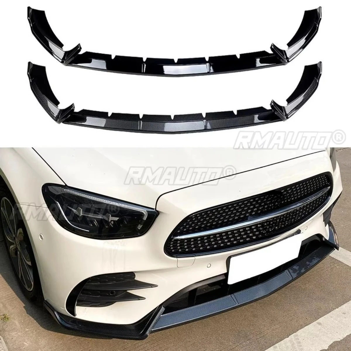 

Car Front Bumper Spoiler Lip Diffuser Splitter Modification Part For Mercedes Benz E-Class W213 E260 E300 AMG 2021+ Accessories