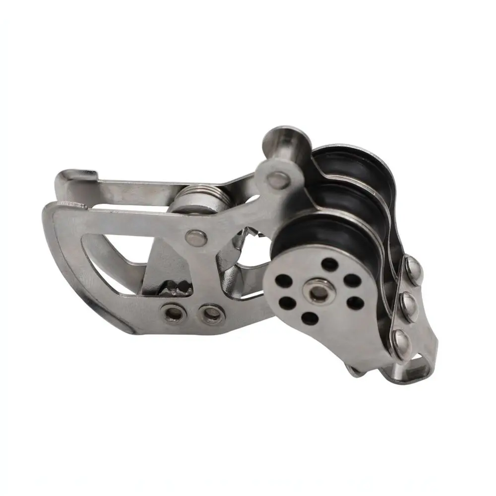 Durable Stainless Steel Nylon Pulley For Sailboat Yacht Marine Hardware Locking Rope Tensioner Outdoor Accessory