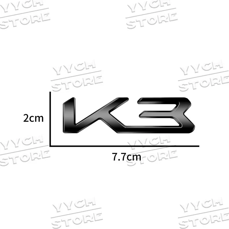 Creative 3D Metal K3 K5 K8 Emblem Sticker Car Side Rear Badge Nameplate Decal For Kia Optima Forte RIO 2 3 4 Sorento Stinger view 6