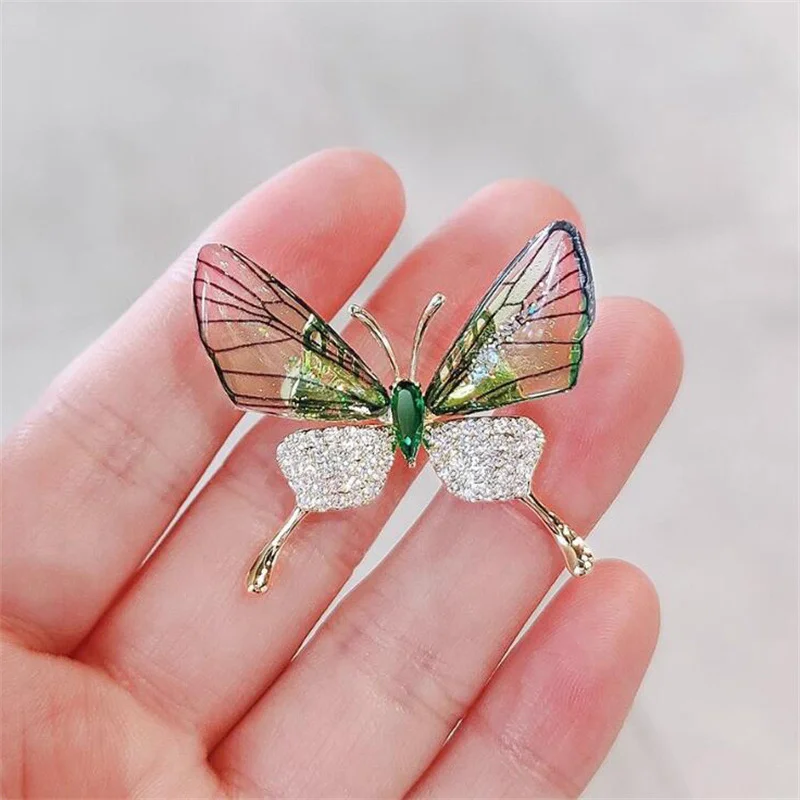 Delicate Butterfly Honeybee Brooches Pins For Women Girls Retro Transparent Insect Pins Badge Trendy Jewelry Accessories Gifts