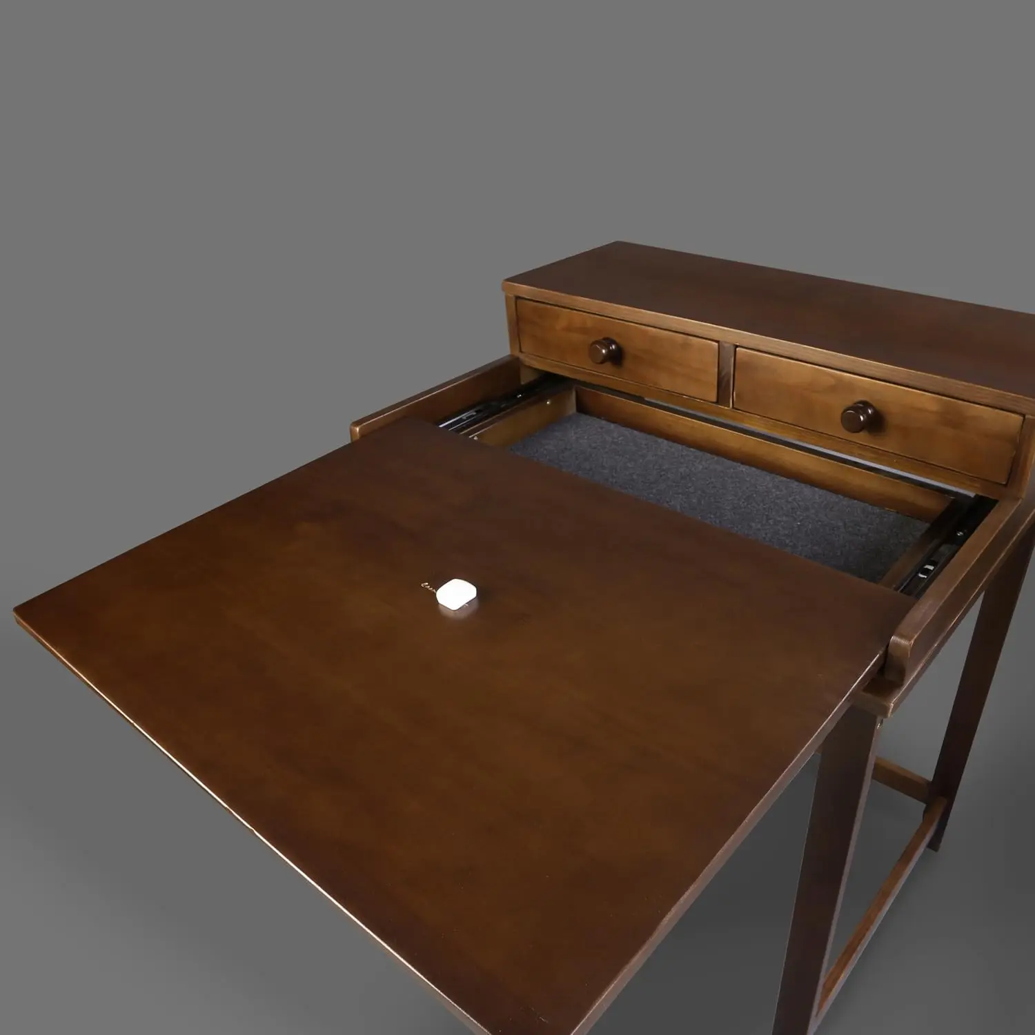 Medieval Office Computer Desk with Hutch & Pull-Out Tray, Concealed Storage, 22