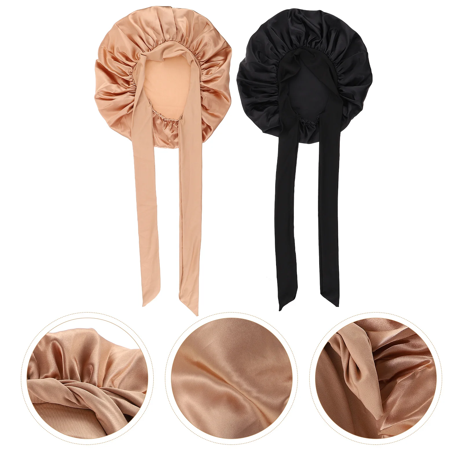 2 Pcs Tie Shower Lightweight Sleeping Hat Women Hair Care Bonnet Elasticity Women's Satin Caps Household Bonnets