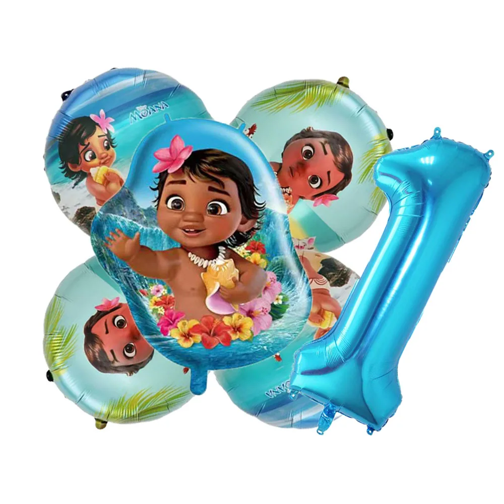 مجموعة بالونات كرتونية من New Ocean Adventure Moana لاستحمام الطفل الأول من 1 إلى 5 سنوات للأولاد والبنات مثل لوازم تزيين حفلات أعياد الميلاد
