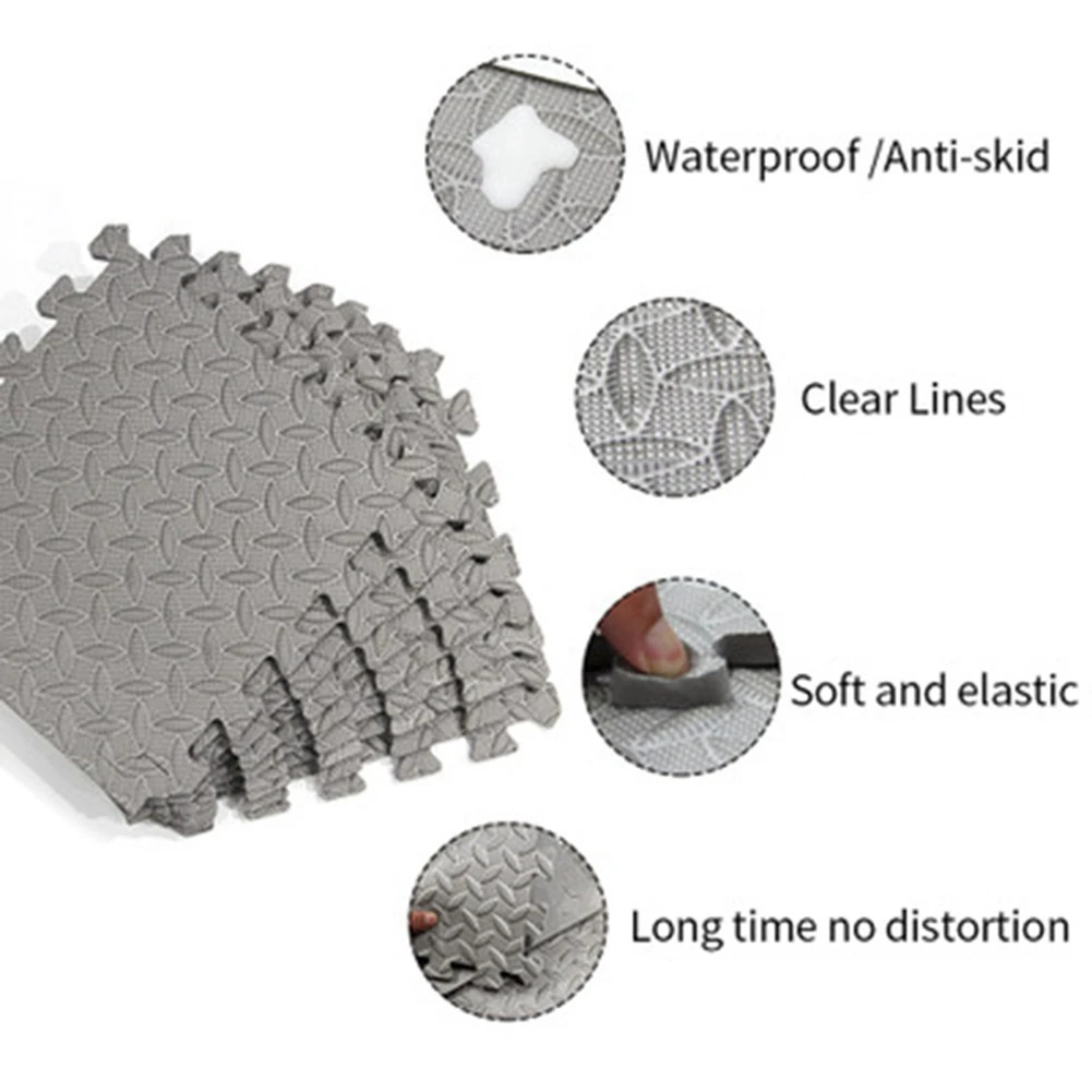 ABJI-24Pcs Mats And Home Gym Floor Foam Floor Mats Exercise Mat Floor Matt For Floors Foam Flooring Tiles Gray