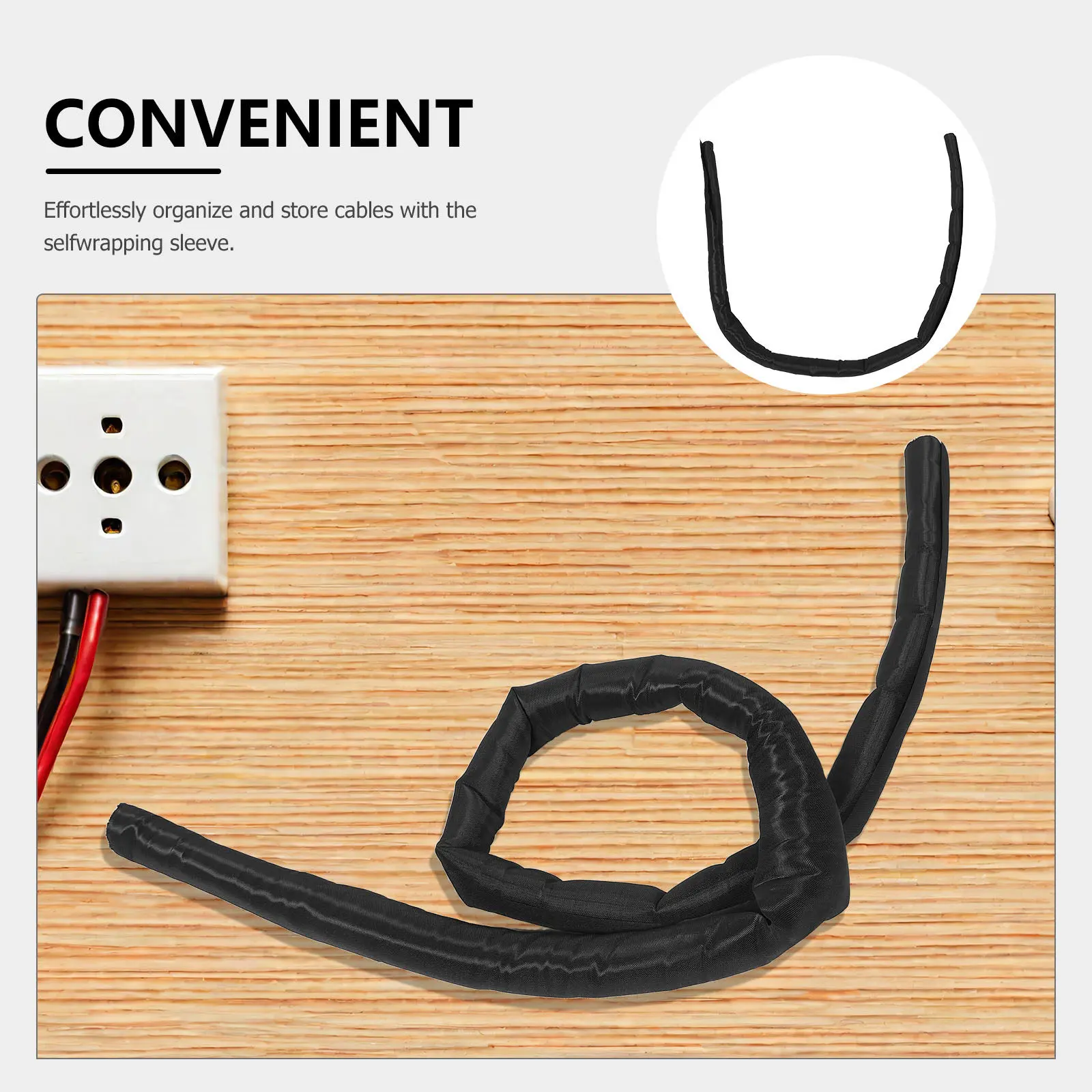 2M Self Wrapping Expandable Sleeve Cable Protector for Pets Chew Resistant Flexible Wire Management Sleeve Power Cord