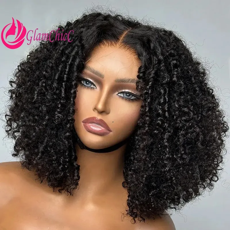 

Super Double Drawn 13x4 Lace Front Pixie Curly Raw Natural Color 14-26 Inch Human Hair Wig Brazilian Virgin Remy High Quality