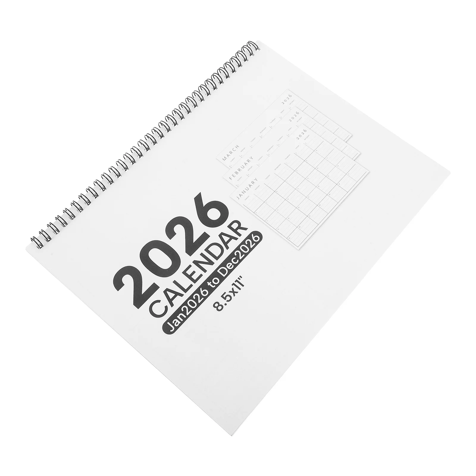 

Ежемесячный настенный календарь на 2026 год, большой планировщик со спиральным переплетом, офисный студенческий ежемесячный планировщик на 2026 января по декабрь