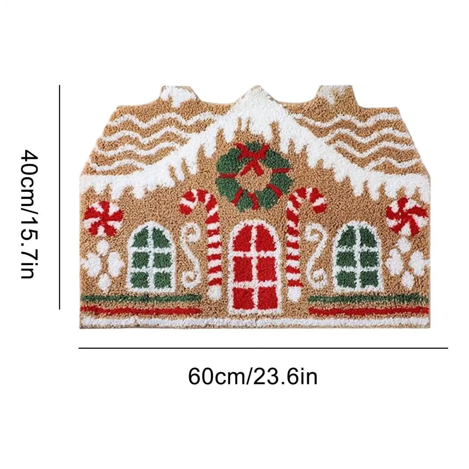 ممسحة عيد الميلاد غير قابلة للانزلاق - سجادة باب أمامي لعطلة الزنجبيل للاستخدام الداخلي والخارجي، سجادة ترحيب لمدخل غرفة المعيشة #5