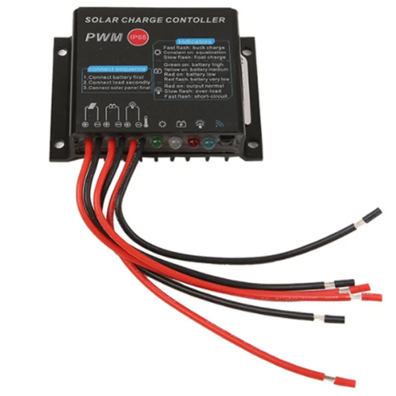 A92Z 12V 24V 10A IP68 جهاز التحكم بالشحن بالطاقة الشمسية المقاوم للماء Li-، منظم بطارية الرصاص الحمضية مع جهاز التحكم عن بعد بالأشعة تحت الحمراء