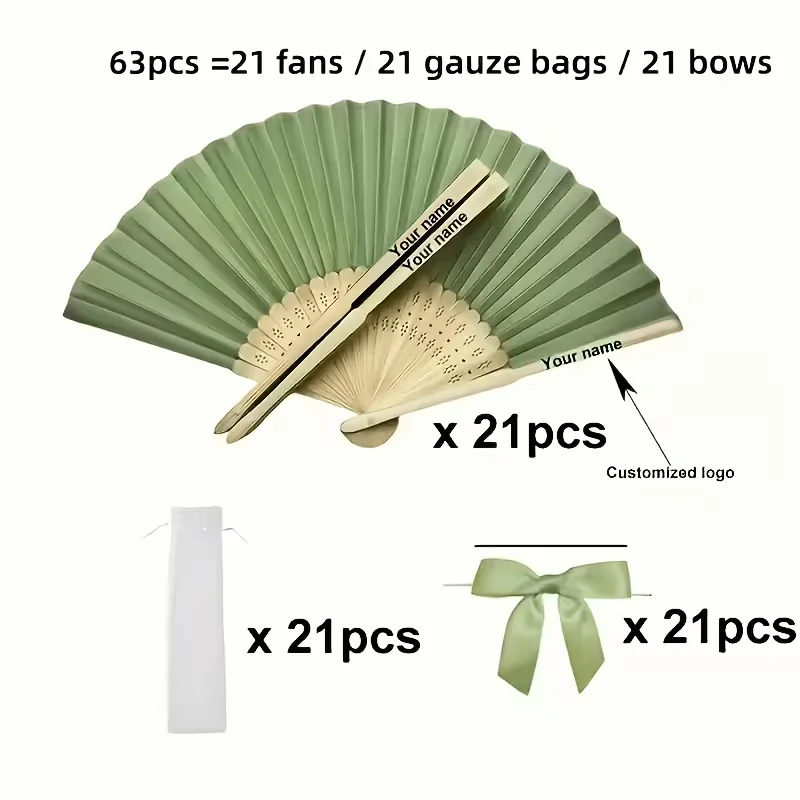 10Pcs Personalized Wooden Wedding Fans - Engraved with Names and Dates, Elegant Green Fabric Folding Fans Suitable for Weddings, Baptisms, Christmas, Valentine's Day - Vintage Home Decor Gifts, Wedding Decorations, Classic Design, Durable Bamboo Material, Bamboo Folding Hand Fans, Thank You Fans, Wedding Return Gifts, Vintage Silk Hand Fans, Bridal Gift Decorations