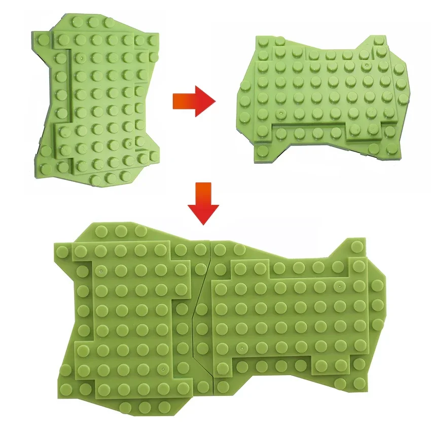 Akcesoria MOC Miasto 8x10 Nieregularna Specjalna Płyta Bazowa Rośliny Drzewa Las Ogród Scena Części DIY Klocki do Składania