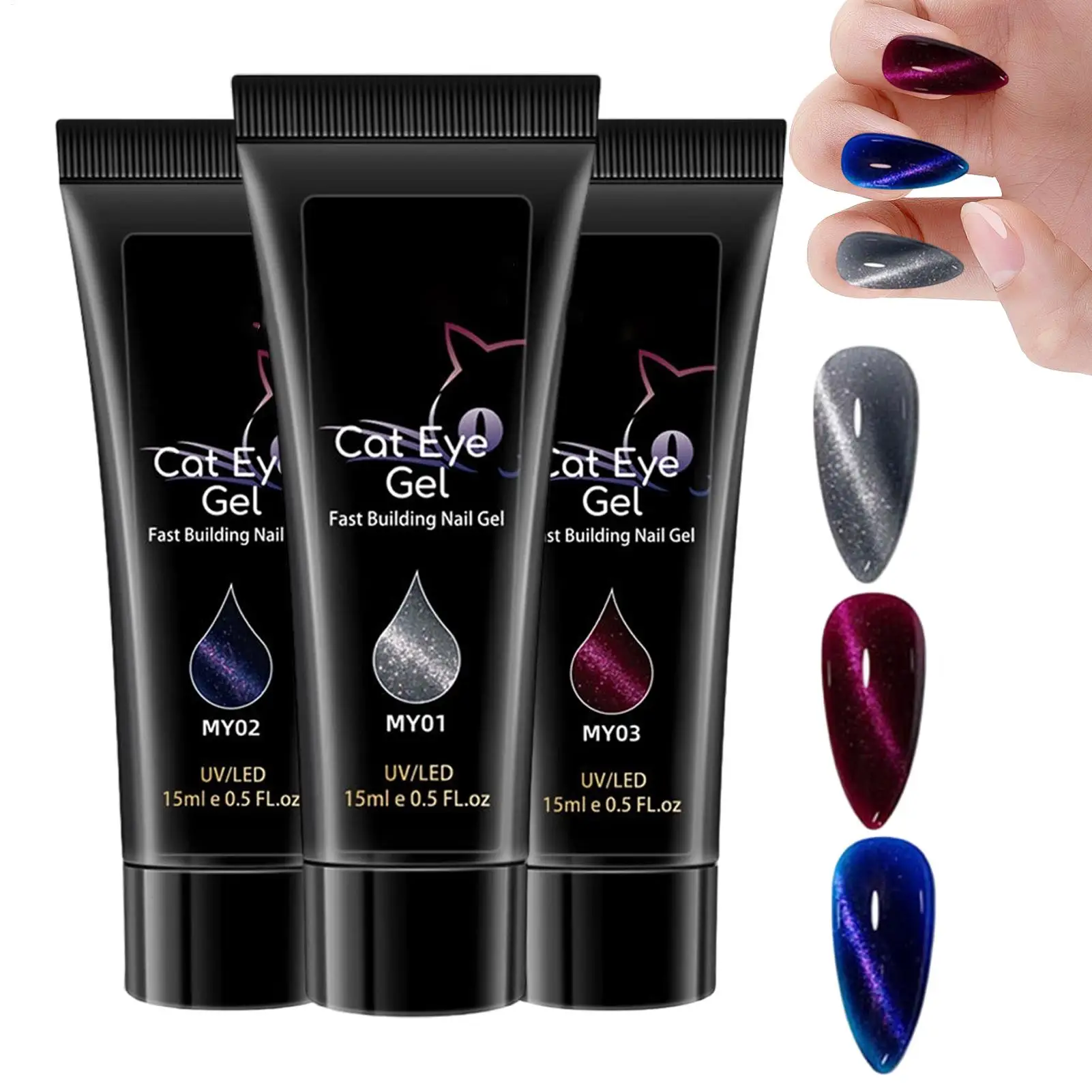 Baugel für Nägel, 3-Farben, Glitzer, Stärkung, Kunstdesign, Nagelgel, Frauen, Mädchen, Profis, Salon, Verlängerung, Maniküre