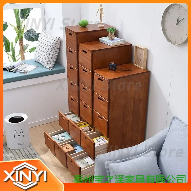 for Crack Storage Cabinet 30cm Solid Wood Drawer Storage Box Finishing Cabinet Household Corner Narrow Kitchen Storage