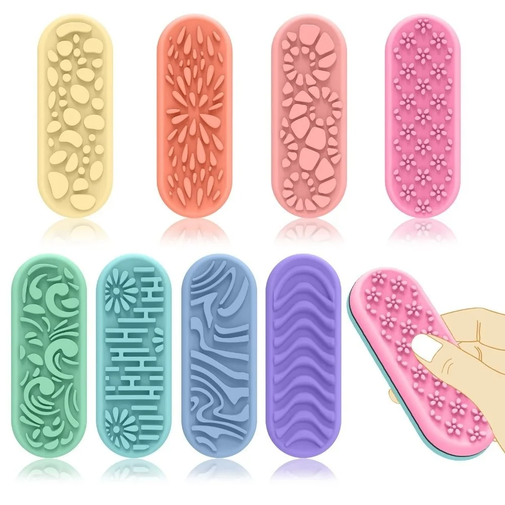 Soft Silicone Sensory Stone Textured Surface Unique Gift Textured Worry Stones Portable Size Creative Design