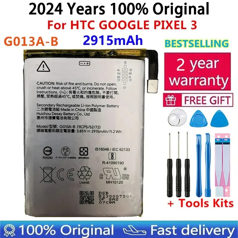 Brand New Original Battery For HTC Google Pixel 3 XL 4 4XL 4A 5A 5 5G 6 Pro,AAA+ Replacement Phone Lithium Battery+Tools