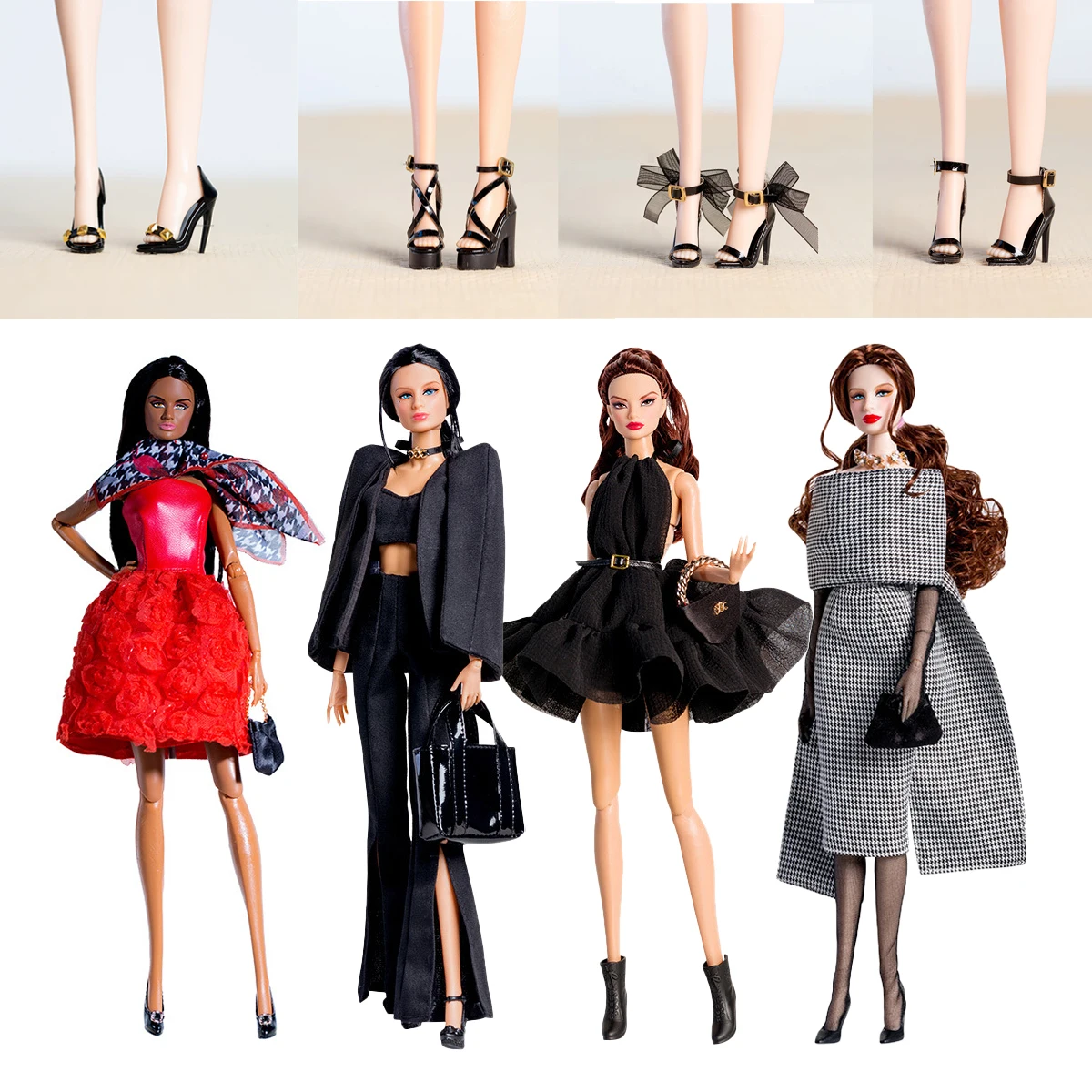 30cm Supermodel Doll Shoes Accessories Original Design High Quality High Heels Boots Bowknot High Heels 1/6 Doll Fashion Wearing