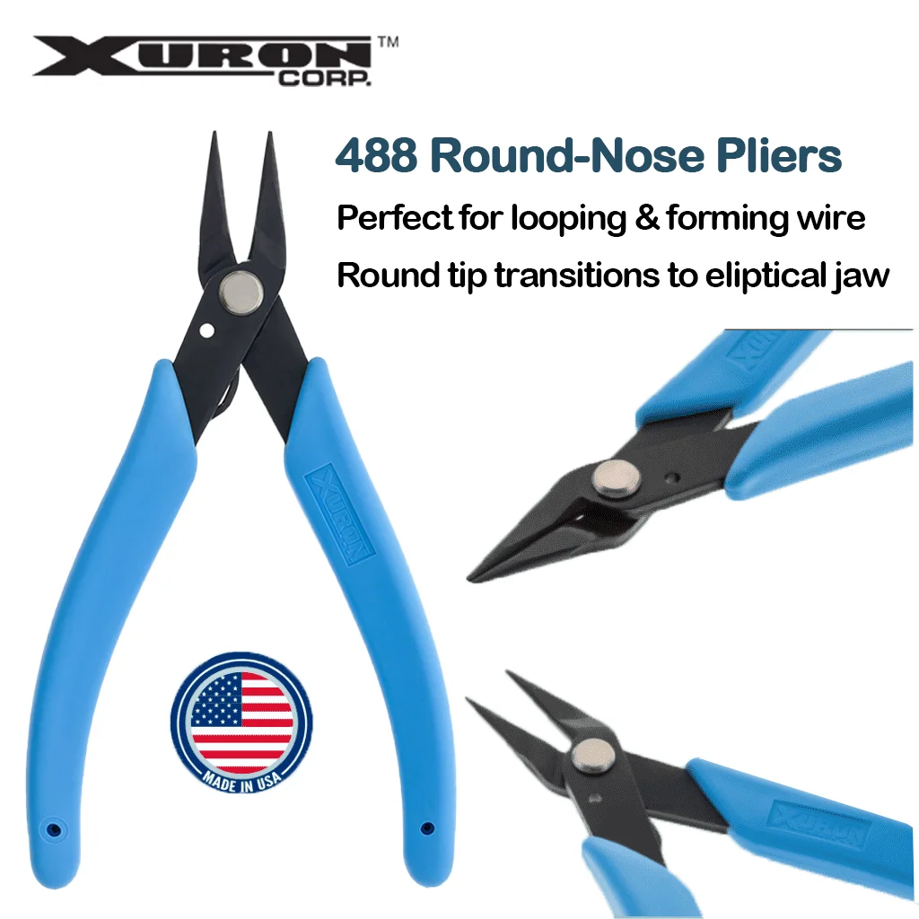 

Xuron 488 Round Nose Plier Elliptical Transition Blade Precision Wire Looping Forming Tool for Jewelry Making Wire Weaving