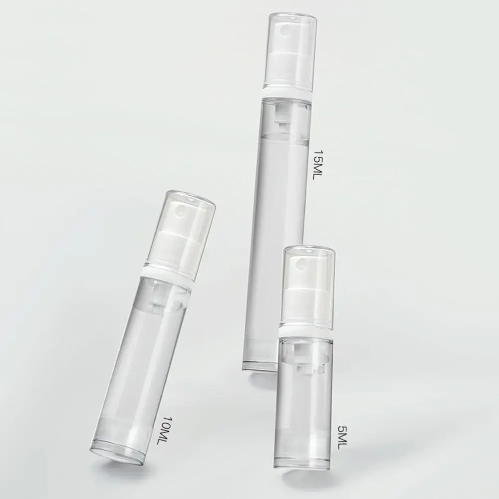 Ensemble de bouteilles rechargeables de voyage, 3/4 pièces, bouteilles à pompe à Lotion transparentes vides, 5ml/10ml/15ml, bouteilles à pompe à pression sous vide sans air