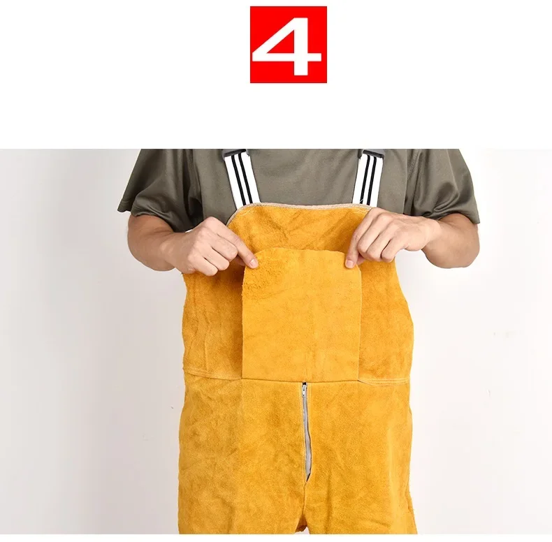 Abbigliamento per saldatura tuta da uomo tuta di sicurezza tuta protettiva per alte Temperature in pelle ignifuga riparazione pantaloni con