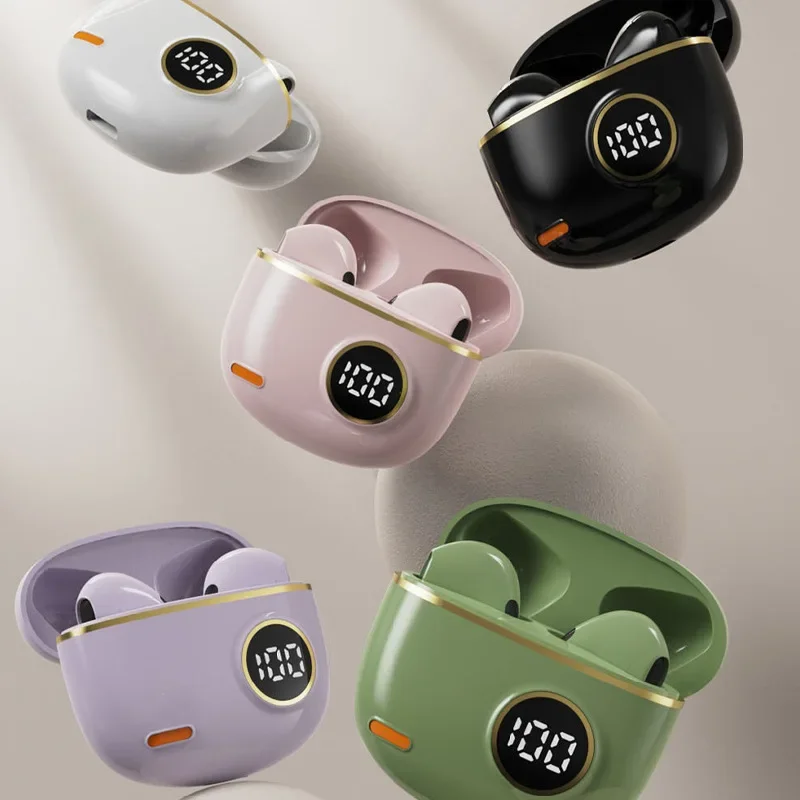 Earphone Bluetooth Nirkabel 2025 Stereo HiFi In-Ear Handsfree Headset Tahan Air untuk Olahraga Lari dan Gym