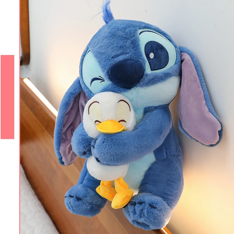 Disney Kawaii ตุ๊กตา Plush Lilo Stitch สินค้าของเล่นตุ๊กตาการ์ตูน Embrace Donald เป็ดตุ๊กตาตุ๊กตาอะนิเมะคอลเลกชันสาวของขวัญ