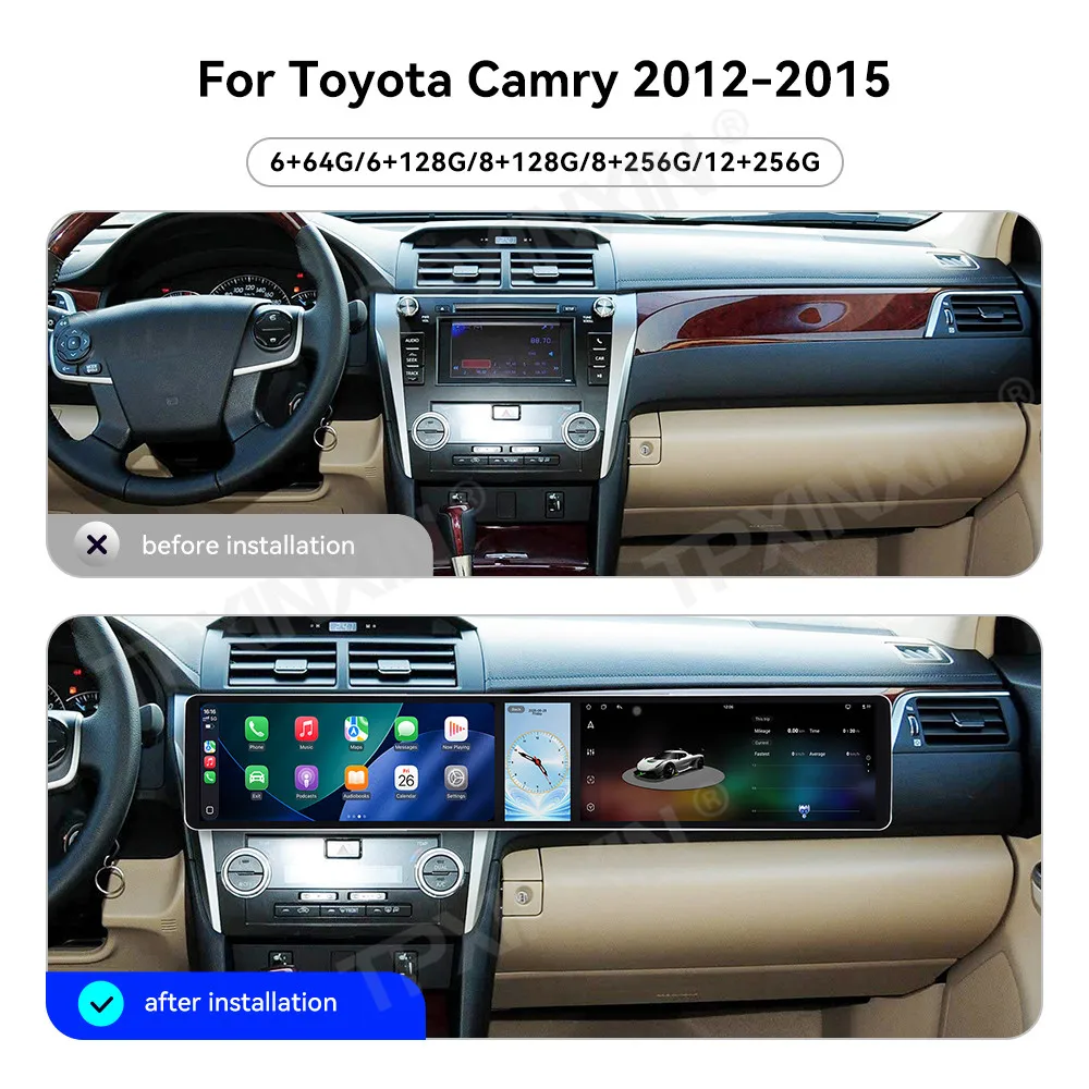 For Toyota Camry 2012-2015 Android Car Radio Multimedia Video Player Wireless Carplay Autoradio Stereo GPS Navigation Head Unit
