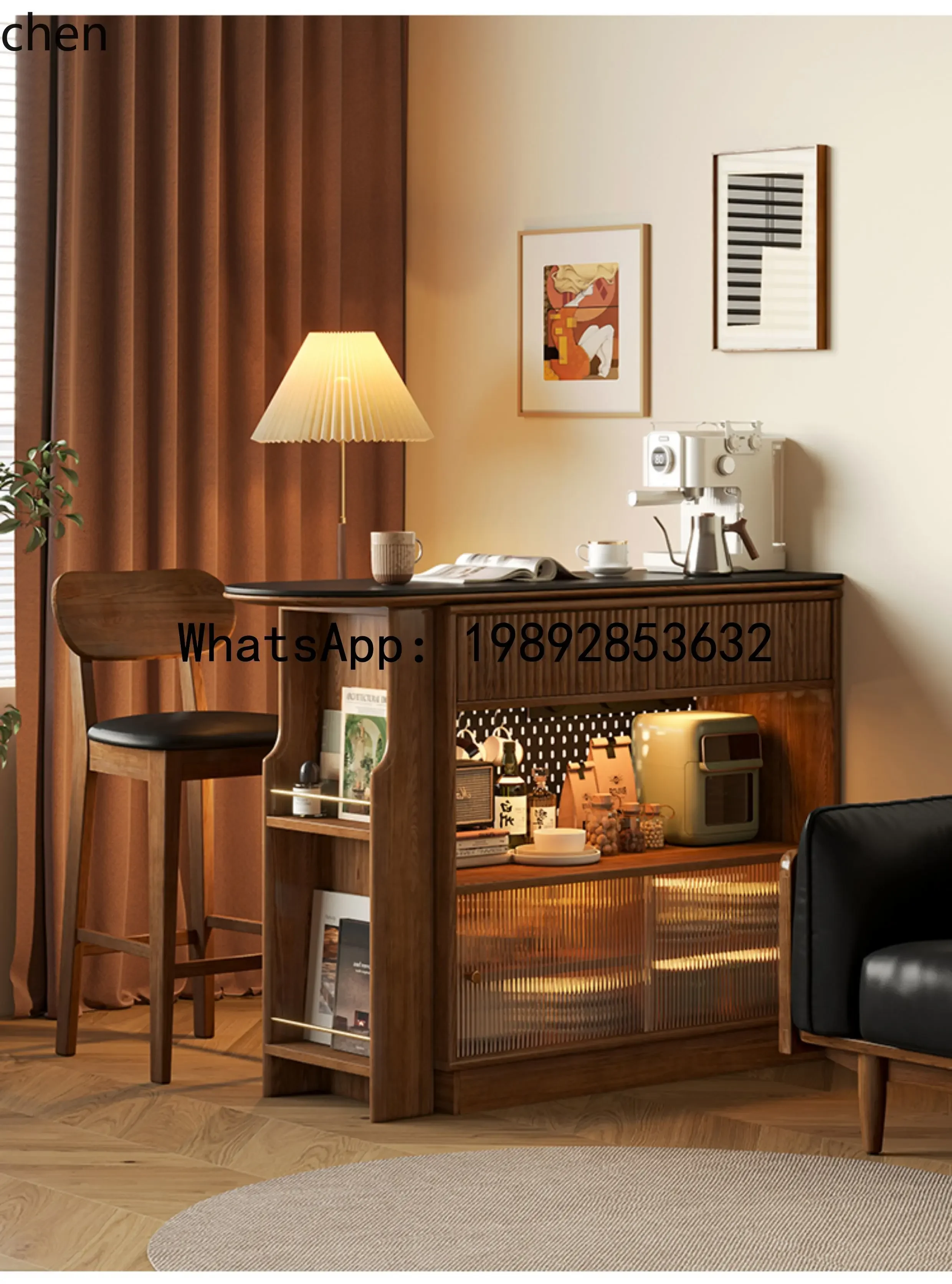 

HYS rock slab bar counter cabinet, living partition chest cabinet, storage side cabinet