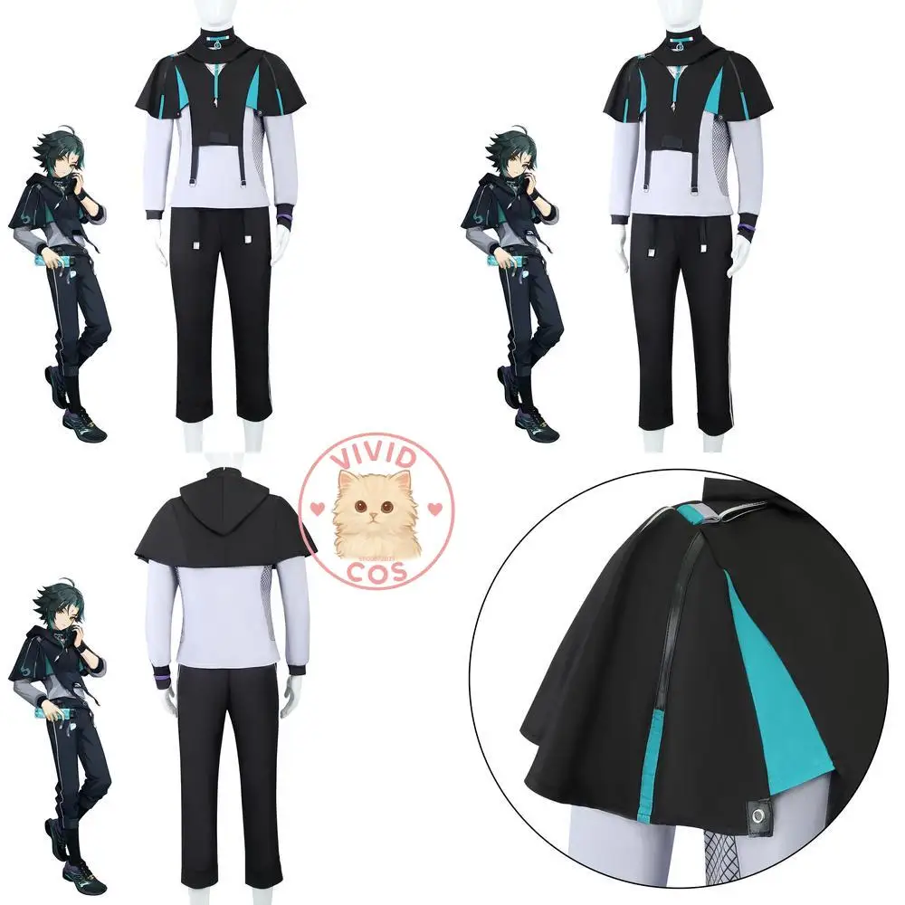 

Popular Genshin Impact Cosplay Costume Anime Xiao Role Playing Clothes Black Sport Uniform for Men Comic Con Halloween Party