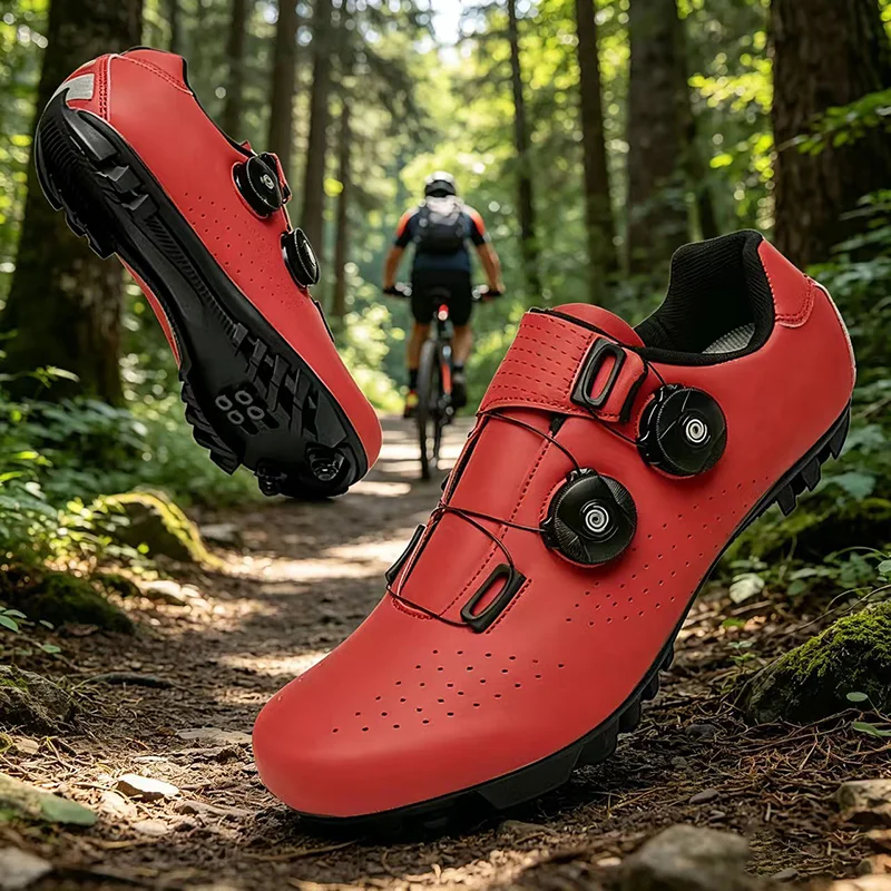 Ultraleichte Fahrradschuhe, atmungsaktiv und leicht, SPD-kompatible Hartsolzen für Rennrad- und Mountainbike-Wettkampftraining – Detail 3