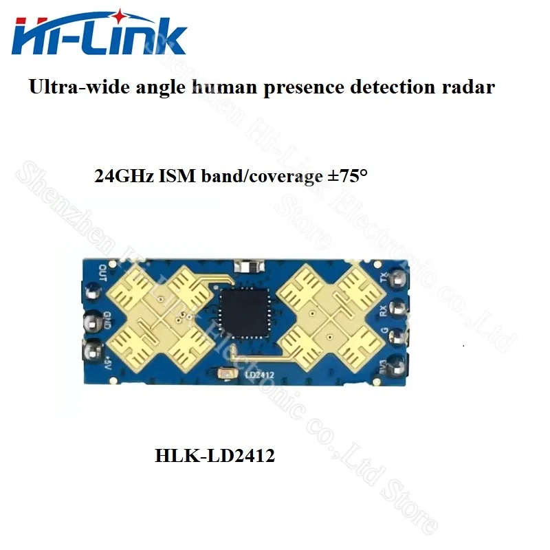 

Free Shipping 10pcs HLK-LD2412 Wide Angle Sensing Radar Module 9M Distance and ±75° Wide Angle better than HLK-LD2410B/LD2410C