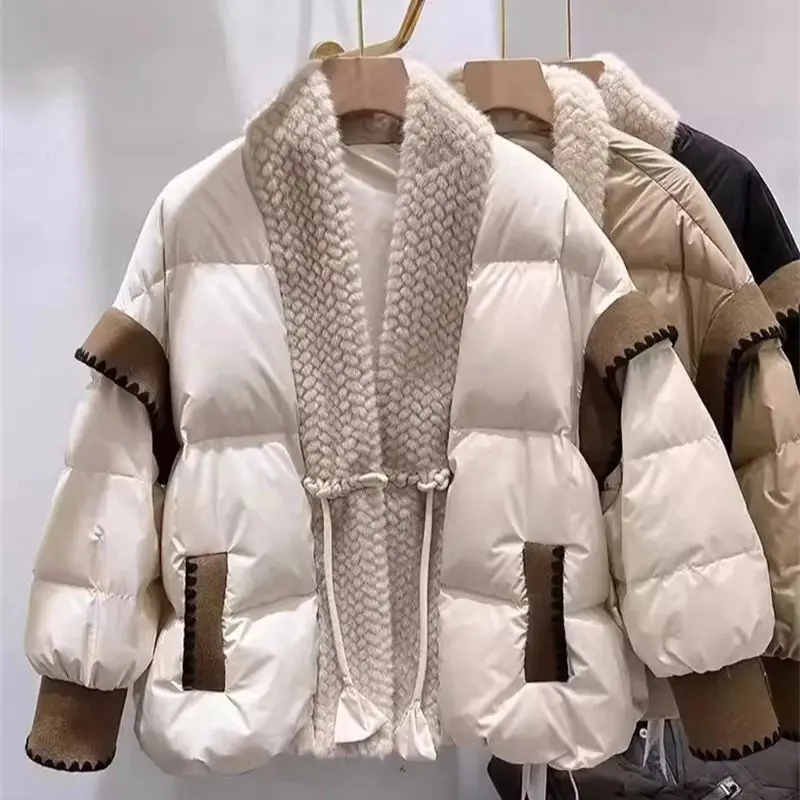 Down Cotton Jacket for Women in Autumn Winter 2024 New Cotton Jacket With a High-end Feel Thickened Short Jacket Cotton Jacket S