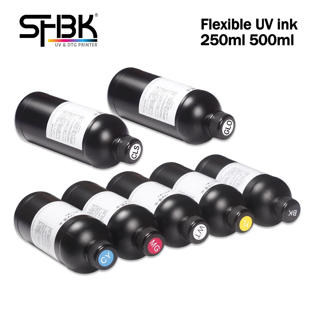 250ml 500ml Soft UV Ink for Epson UV Printer Printing PU Leather Mobile Phone Case Silicone Plastic Wallet Purse Flexible UV Ink
