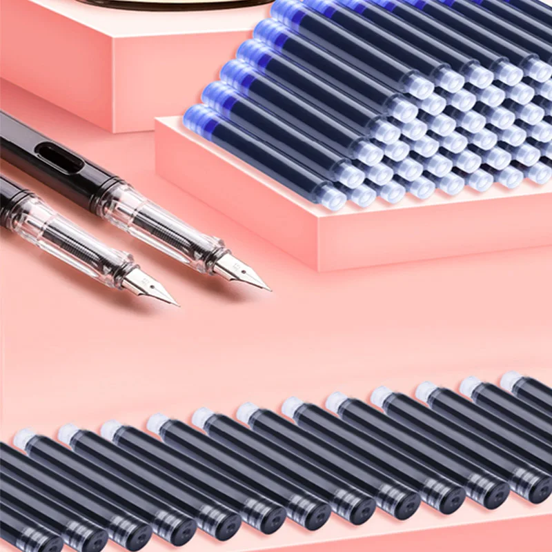 

50pcs Fountain Pen Ink Cartridges,3.4mm Bore Diameter Disposable Ink Disposable Ink Cartridge,Replaceable Ink Sac for Writing