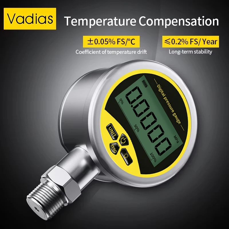 Digital Pressure Manometer -0.1-60Mpa Digital Pressure Gauge 80mm Pressure Manometer M20*1.5 0.2% SS304 Digital Pressure Gauge