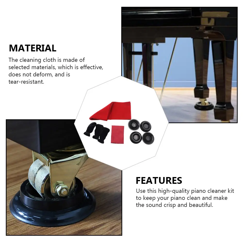 

Piano Cleaning Kit Selected Material Cloth Upright Accessories Cover Environmental Friendly Musical Instrument Parts