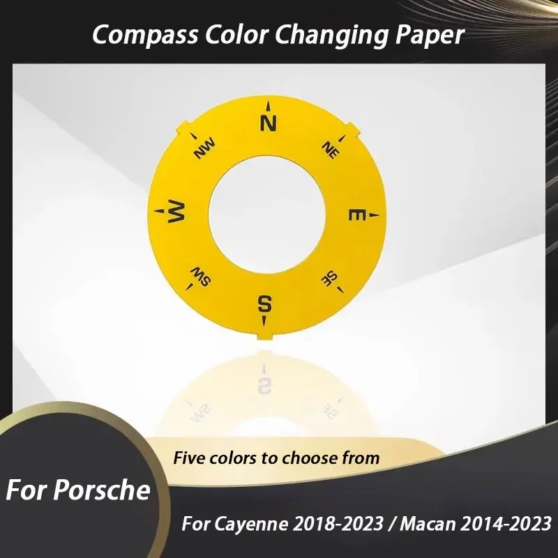 For Porsche Cayenne 2018-2023 Macan 2014-2023 Car Central Control Dashboard Compass Color Paper Replacement Modification