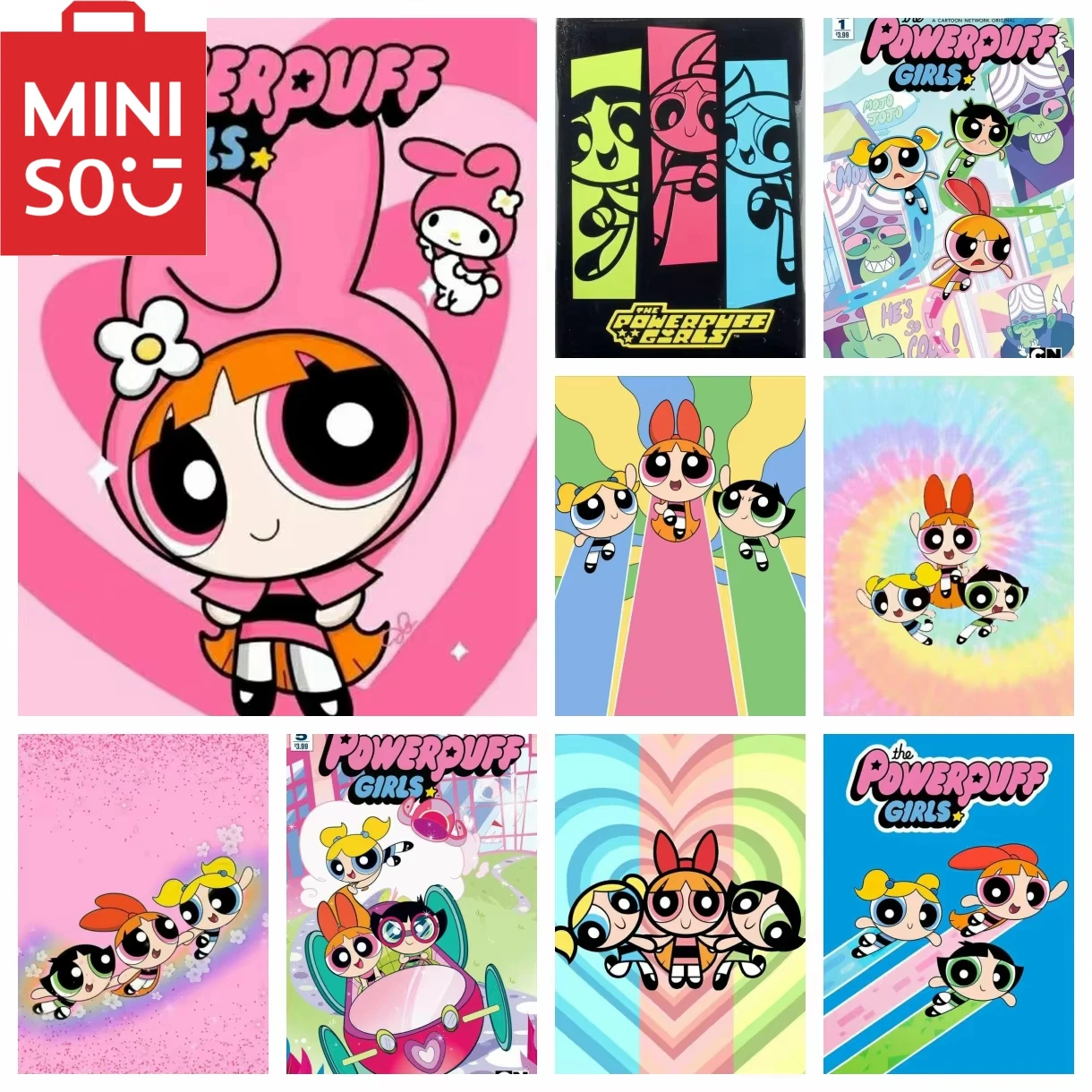 

MINISO картина маслом по номерам Powerpuff для девочек мультфильм девушка аниме украшение дома живопись стены спальня декор комнаты подарок рамки
